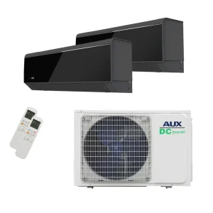 Aux Duo-Split 5.3kW Buitenunit met 2x 2.5kW "C-Serie Onyx Black " Binnenunits A++ R32 - COOL&HEAT + WiFi