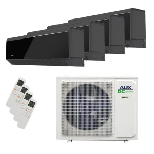 Aux Quattro-Split 8.2kW Buitenunit + 2x 2.5kW+ 2X3.5kW " C-Serie Onyx Black " Indoor A++ R32 COOL&HEAT + WiFi