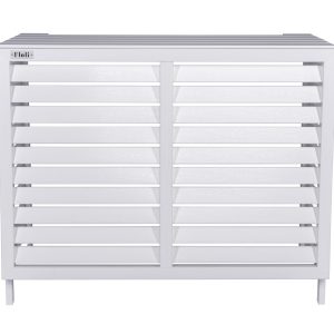 Floli Kunststof Airco Cover Buitenunit Omkasting Wit Houtlook (one size)