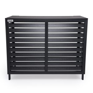 Floli Kunststof Airco Cover Buitenunit Omkasting Zwart Houtlook (one size)